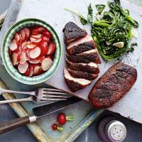 Sticky duck with Chinese pickled radishes_image