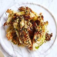 Charred hispi cabbage with hazelnut chilli butter image