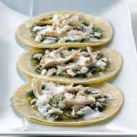 Soft Fried Tortillas with Tomatillo Salsa and Chicken image