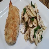 Pecorino-Crusted Chicken With Mushroom Salad_image