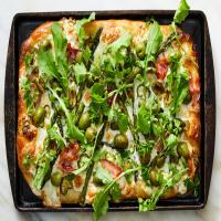 Sheet-Pan Pizza With Asparagus and Arugula image