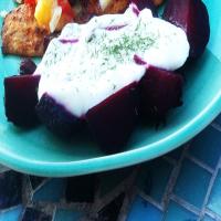 Roasted Beets With Dill Yogurt Sauce image