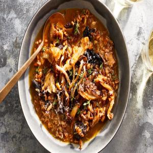 Mushroom-Farro Soup With Parmesan Broth Recipe_image