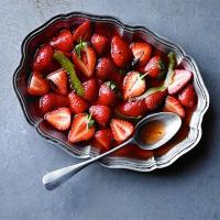 Strawberries with lime & long pepper syrup image