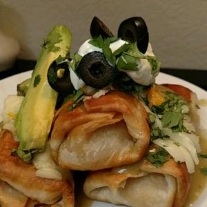 Chicken Chimichangas with Green Sauce image