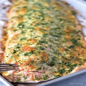 Baked Salmon Recipe with Parmesan Herb Crust - Add a Pinch_image