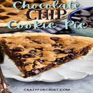 GOOEY Chocolate Chip Cookie Pie - Crazy for Crust_image
