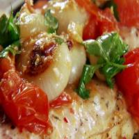 Grilled Fillet of Grouper With Roasted Cipollini and Tomatoes_image