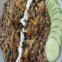 Lebanese Lentil/Rice Pilaf With Blackened Onions image