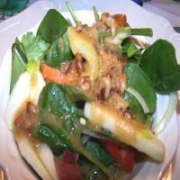 Spinach salad w/ apple hazelnut dressing image