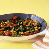 Spinach with Corn and Tomatoes image