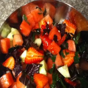 Cucumber, Watermelon and Strawberry Salad With Shiso_image
