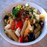 Penne Pasta With Feta and Summer Vegetables_image