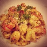 Shrimp and Veggie Pesto Pasta image