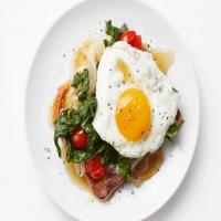 Savory French Toast with Swiss Chard and Eggs image