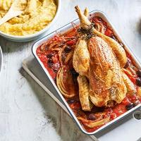 Roast chicken with fennel & olives_image
