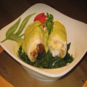 Stuffed Fish Rolls With Asparagus Hollandaise Sauce image