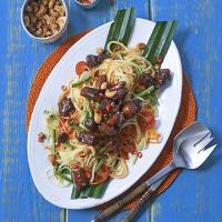 Sticky pork belly with green papaya salad & chilli lime dressing image