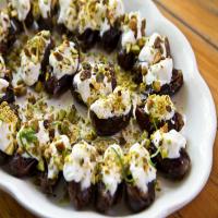 Yvonne Maffei's Dates With Cream and Chopped Pistachios_image