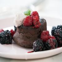 Classic Molten Chocolate Cake with Cassis Berries_image