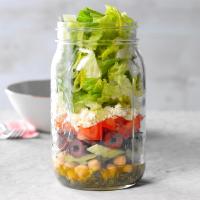Chopped Greek Salad in a Jar image