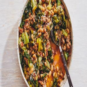 Escarole with Italian Sausage and White Beans image