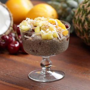 Coconut Chia Pudding With Oranges, Pineapple And Dried Cherries Recipe by Tasty_image