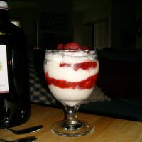 White Chocolate Mousse With Raspberry Compote image