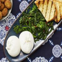 Burrata with Broccoli Rabe and Grilled Garlic Bread image