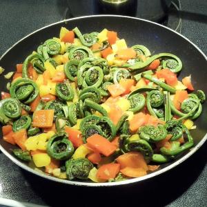 Spring Fiddleheads and Sweet Peppers_image