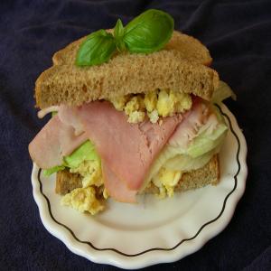 Open-Faced Sandwich Ham and Boiled Egg With Chives_image