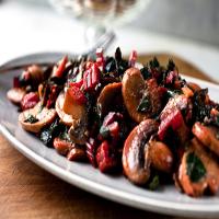 Skillet Mushrooms and Chard With Barley or Brown Rice_image