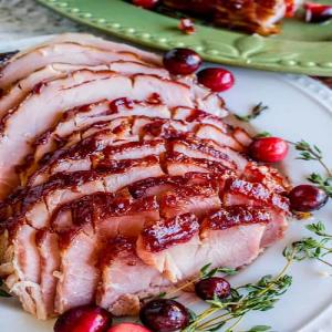 Oven Roasted Cranberry Dijon Glazed Ham Recipe - The Food Charlatan_image