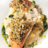Black Cod with Fennel Chowder and Smoked Oyster Panzanella_image