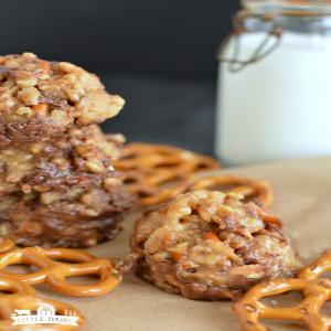 No Bake Peanut Butter Pretzel Cookies Recipe | Little Dairy On the Prairie_image