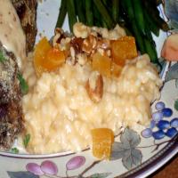 Chicken and Cheese Risotto With Caramelized Apricot Topping image