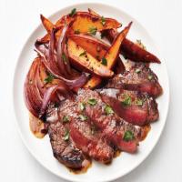 Steak with Beer Sauce and Sweet Potatoes_image