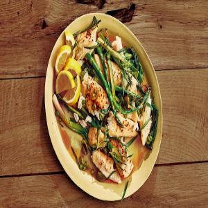 Butter-Roasted Halibut with Asparagus and Olives Recipe_image