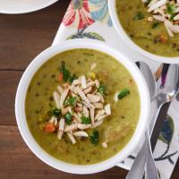 Curried Lentil and Sausage Soup with Toasted Almonds_image