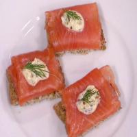 Irish Smoked Salmon on Brown Bread Crostini with Hard-Cooked Egg Aioli image