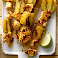 Grilled Kiwi-Chicken Kabobs with Honey-Chipotle Glaze image