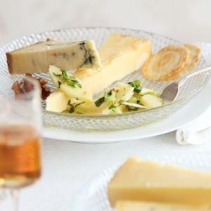 Cheese with pickled pear salad image