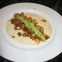 Potato-Chorizo Tacos With Simple Avocado Salsa image