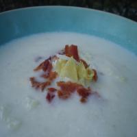Creamy Cauliflower Soup With Artichoke Hearts, Asiago and Bacon! image