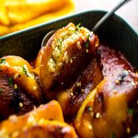 Stuffed Roasted Yellow Peppers or Red Peppers in Tomato Sauce image