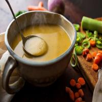 Winter Vegetable Soup With Turnips, Carrots, Potatoes and Leeks image
