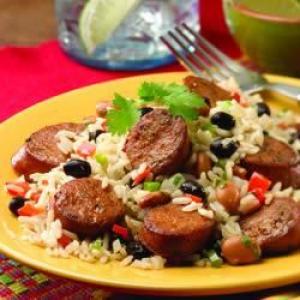 Cuban Beans and Rice with Chipotle Chorizo Chicken Sausage image