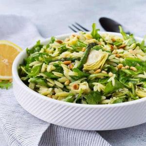 Spring Orzo Salad with Arugula, Asparagus, Pine Nuts_image