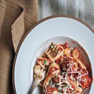 Spaghetti with Turkey Meatballs (from Nancy London - Real Simple mag reader)_image