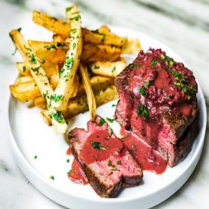 Steak Frites with Red Wine Reduction image